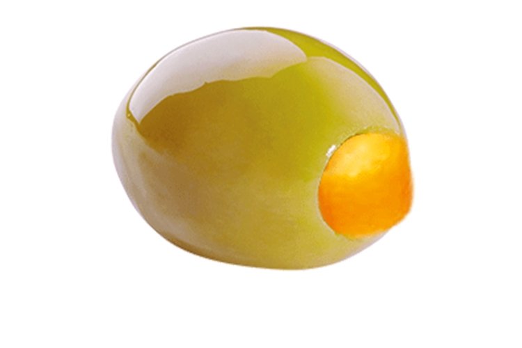 Halkidiki green olive with orange