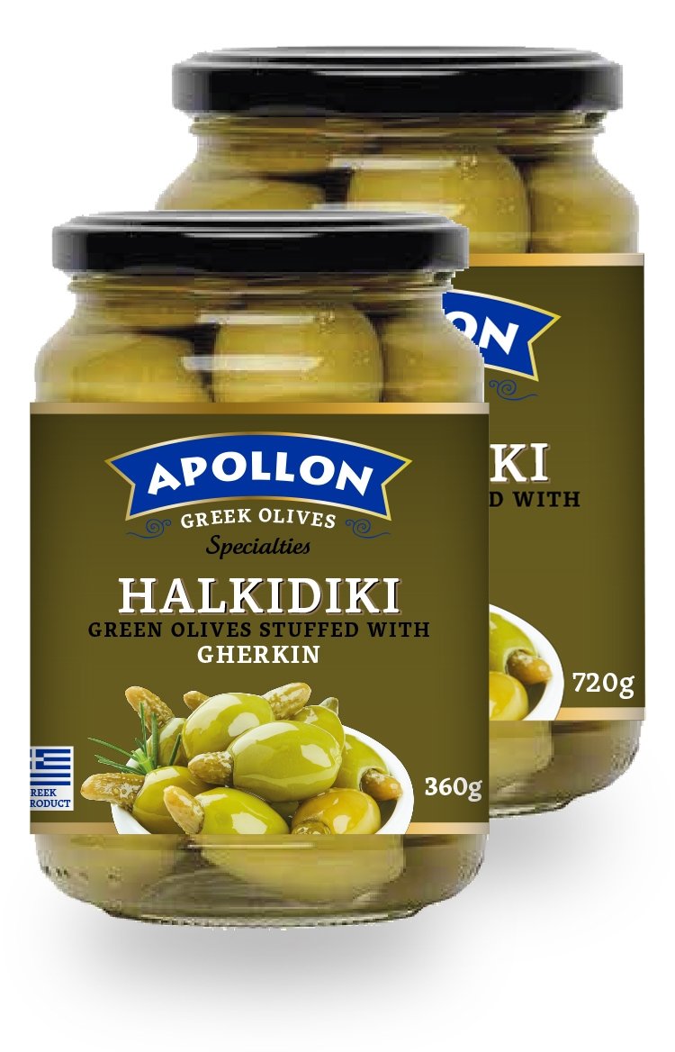 Stuffed Halkidiki Green Olives with Cherkin Jar 360g/720g