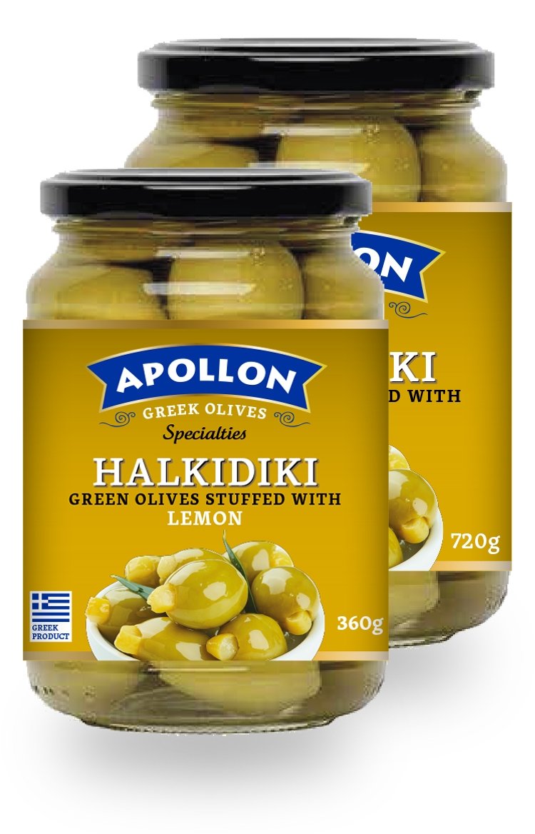 Stuffed Halkidiki Green Olives with Lemon Jar 360g/720g