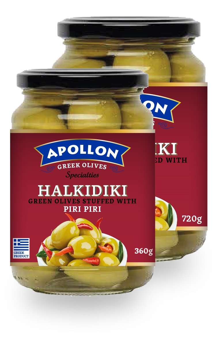 Stuffed Halkidiki Green Olives with Piri-Piri Jar 360g/720g