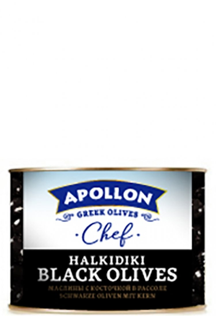 Whole Halkidiki Black Olives tin AB