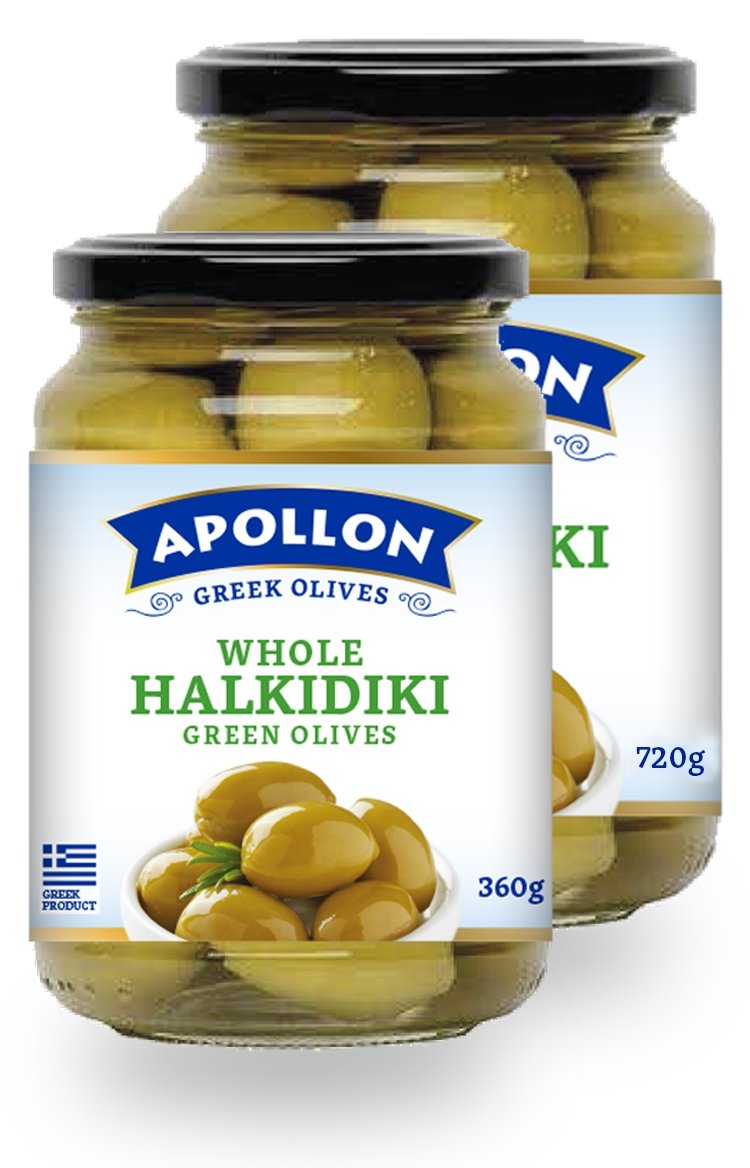 Whole Halkidiki Green Olives Jar 360g/720g