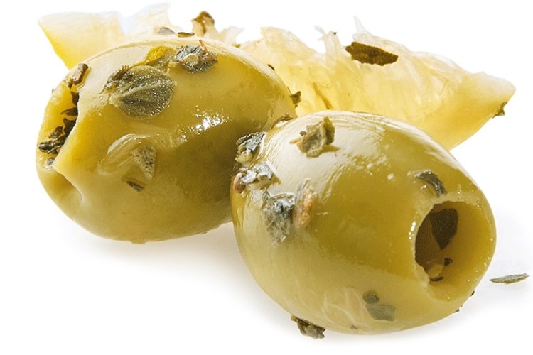 Halkidiki green olive with oregano-lemon