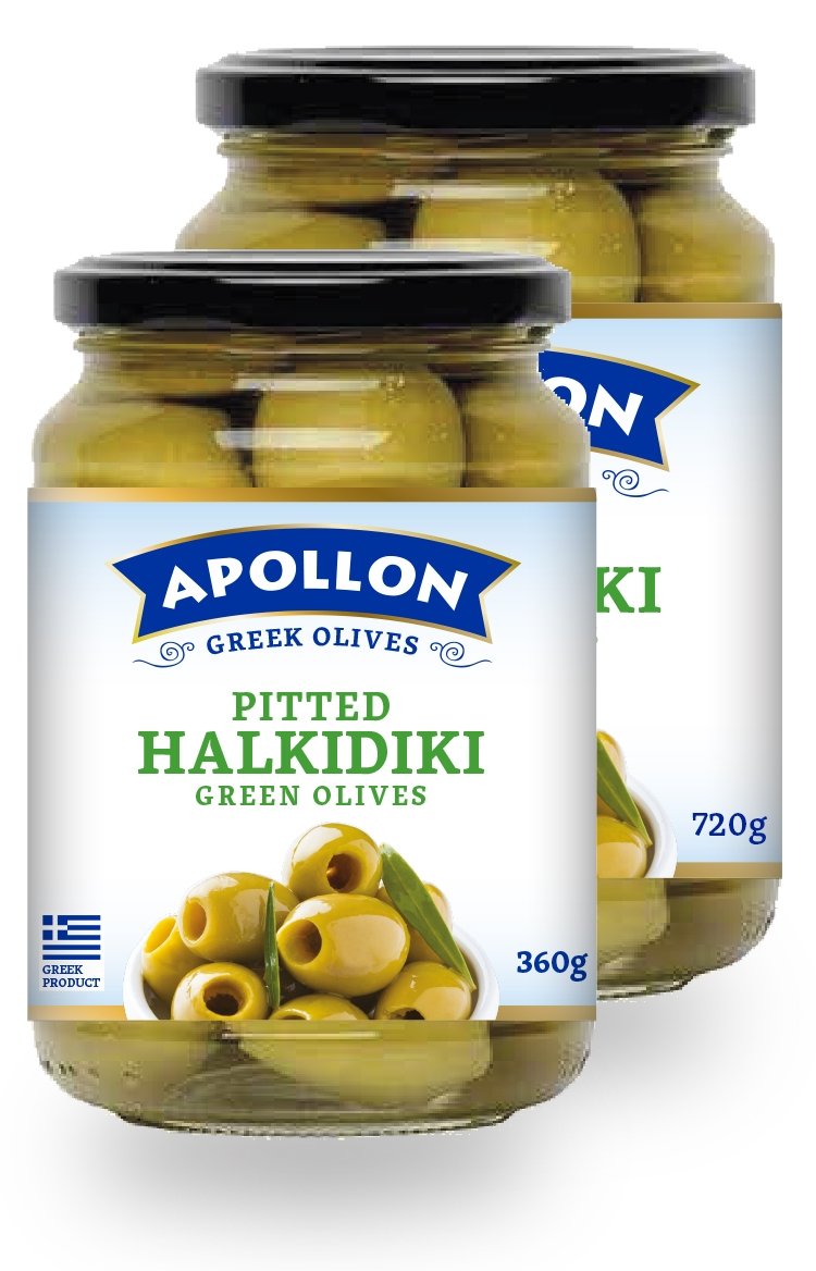 Pitted Halkidiki Green Olives Jar 360g/720g